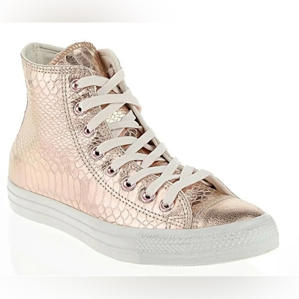 Converse Chuck Taylor Metallic Rose Gold Athleisure Trendy platform High-Tops 11